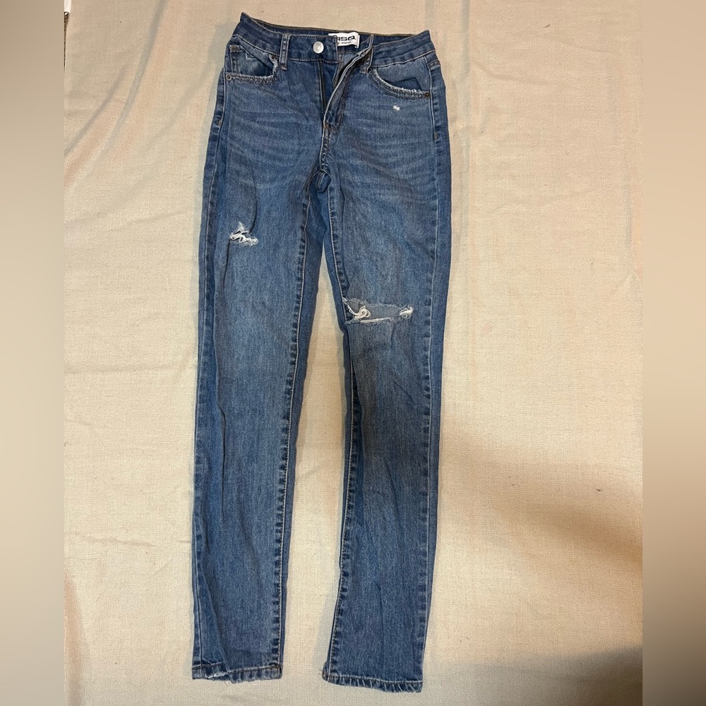 RSQ Women's Distressed Skinny Jeans - Blue